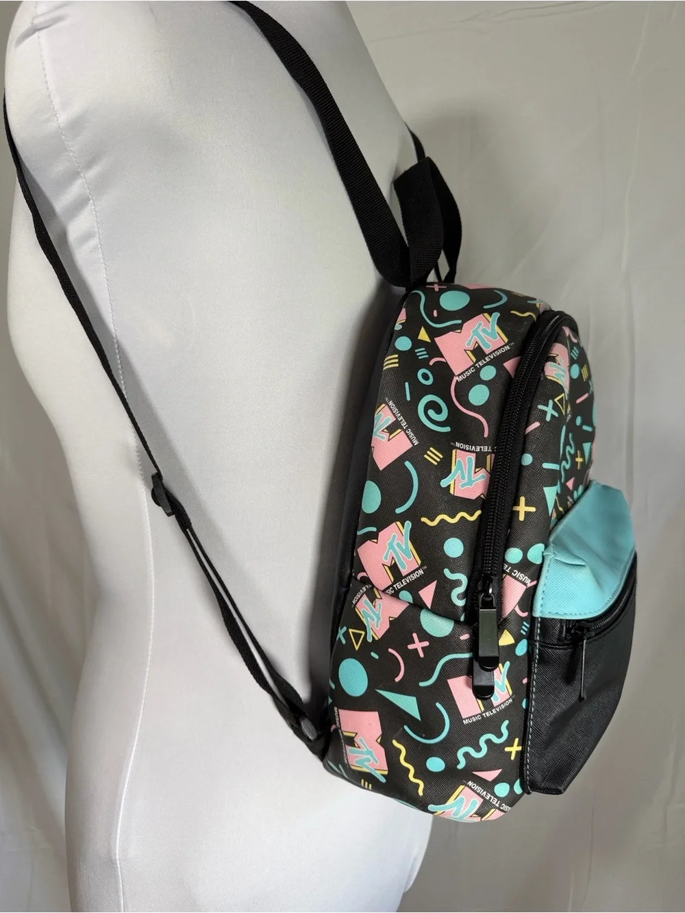 MTV Mini Retro Backpack with Geometric Print